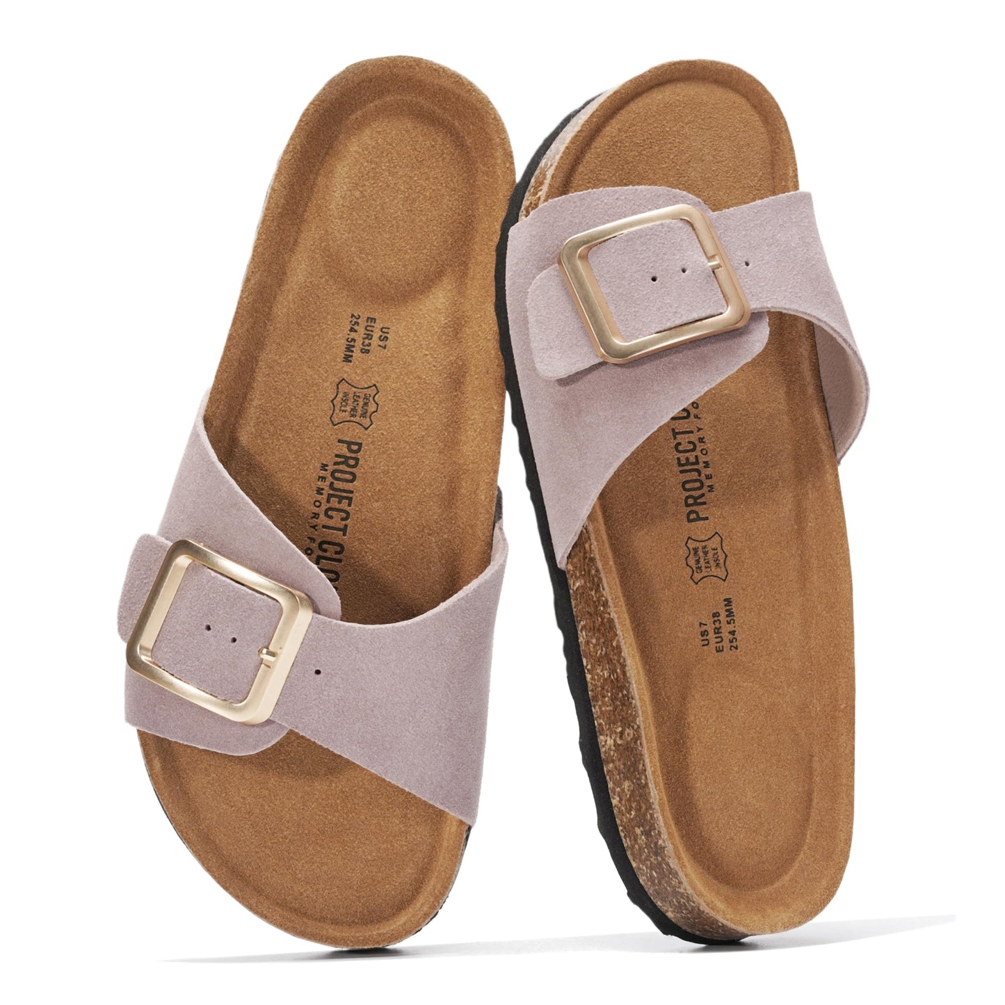 Project Cloud 100% Genuine Leather Sandals Women Dressy Beach Essentials Slides for Women Footwear - Lightweight with Memory Foam Insole Sandals for Women 2026 - Womens Slides