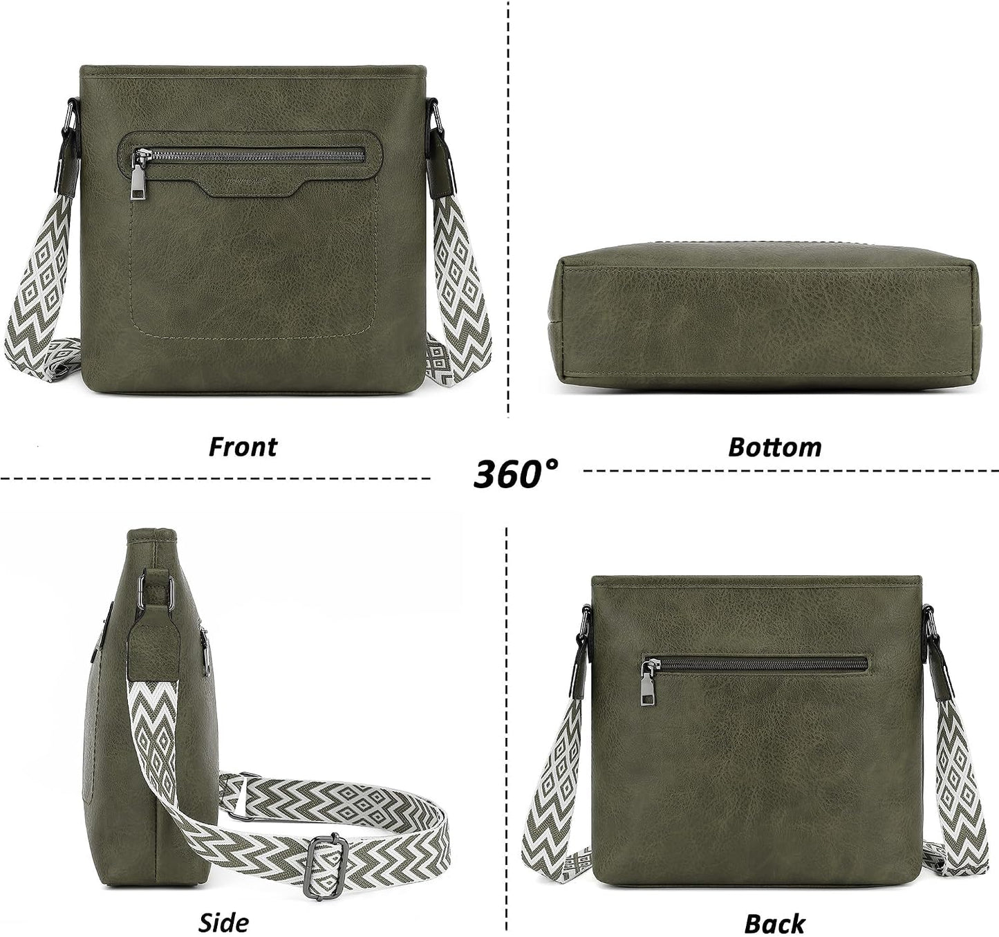 TANTOMI Crossbody Bags for Women Casual Crossbody Purses for Women Travel Shoulder Bag Handbags with Adjustable Strap