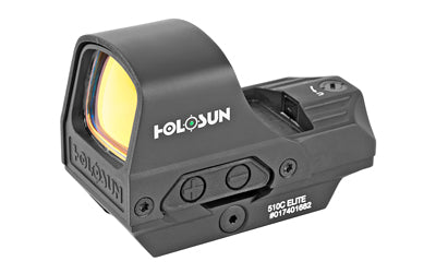 Holosun Technologies Open Reflex | Green 2 MOA Dot or 2 MOA Dot with 65 MOA Circle | Solar with Internal Battery | Quick Release Mount | AR Riser | Protective Hood | Black Finish