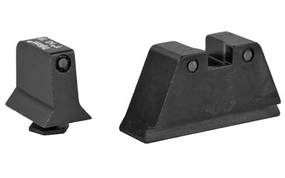Trijicon Suppressor/Optic Height Sights | Fits GLOCK 17/17L/19/22/23/24/25/26/27/28/31/32/33/34/35/37/38/39 | Black Front/Black Rear with Green Lamps