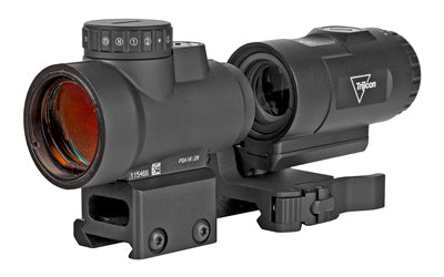 Trijicon MRO HD | Red Dot | 1X25 | 68MOA Circle With 2MOA Center Dot | Black | Full Co-Witness Mount | 3X Magnifier With Adjustable Height Quick Release | Flip to Side Mount