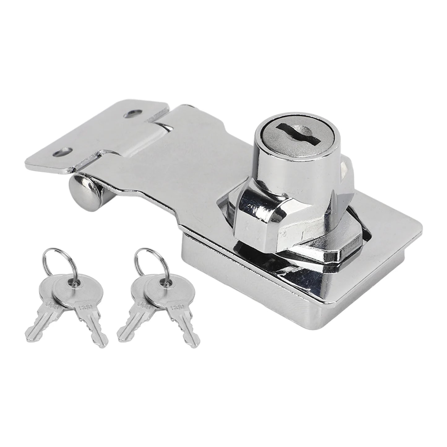 2 Packs 2.5 Inch Zinc Alloy Hasp Lock With Twist Knob Keyed Design Anti Theft Safety Hardware For Drawers Mailbox Cabinet Doors