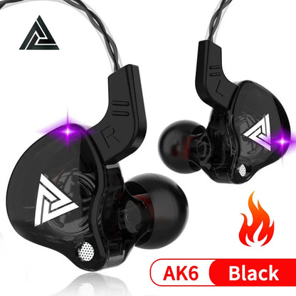 3.5MM Headset Music Earbuds In Ear With Mic Original QKZ AK6 Copper Driver HiFi Wired Earphone Race Sport Headphone Bass Stereo