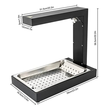 French Fry Food Warmer for restaurant use, stainless steel, silver, 110V 500W commercial dump station with adjustable temperatu