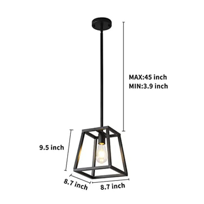 Pendant Light, Mini Rectangle Chandeliers, Pendant Lighting for Kitchen Island Living Room 1-Light Industrial Pendant Lighting