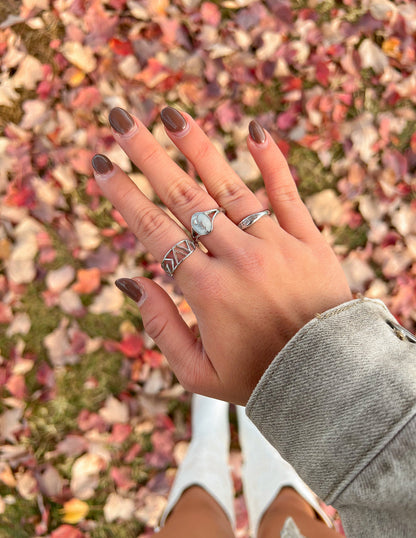 Silver Wildflower Signet Ring