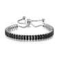 Black Iced Out Crystal Tennis Bracelets For Men Women Rectangle Zirconia Adjustable Chain on Hand Hip Hop Hippie Jewelry DZH051