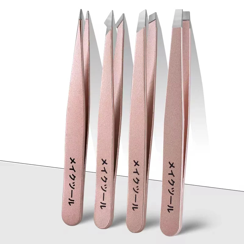 1/4pcs Set Professional Eyebrow Hair Removal Splinter Tweezers Set Perfect For Very Effortless and Relaxed to Remove