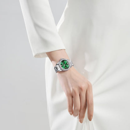 OLEVS Watches Women with Date Silver Stainless Steel Luxury Ladies Watches with Small Writs Diamond Watches for Women Waterproof Elegant Dress Quartz Analog Women's Wrist Watches Reloj de Mujer