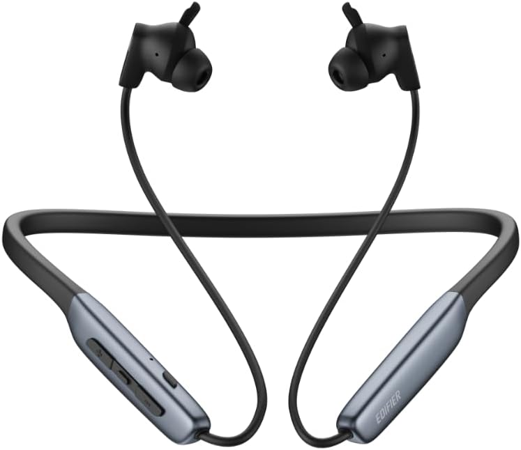 Edifier W280NB Pro Neckband Bluetooth Wireless Headphones, IP55, Black | -45dB Hybrid Active Noise Cancellation, Hi-Res Audio with LDAC, Bluetooth 5.4 Multipoint, 23H Playtime, Low Latency Game Mode