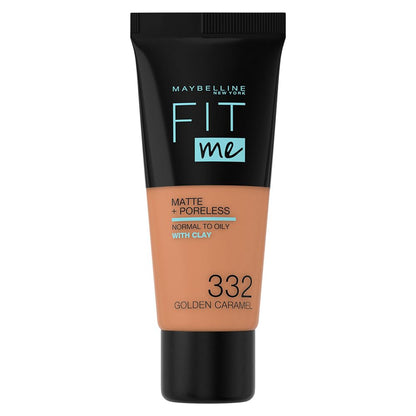 Maybelline Fit Me Matte + Poreless Liquid Oil-Free Foundation Makeup, Mocha, 1 Count (Packaging May Vary)