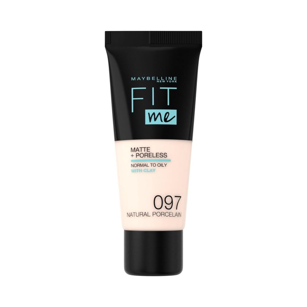 Maybelline Fit Me Matte + Poreless Liquid Oil-Free Foundation Makeup, Mocha, 1 Count (Packaging May Vary)