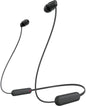 Sony WI-C100 Wireless in-Ear Bluetooth Headphones with Built-in Microphone, Black | Up to 25-Hr Battery, Sbc and Aac, Dsee, IPX4 Splash-Resistant, USB-C Charging, Built-in Mic, 20 G