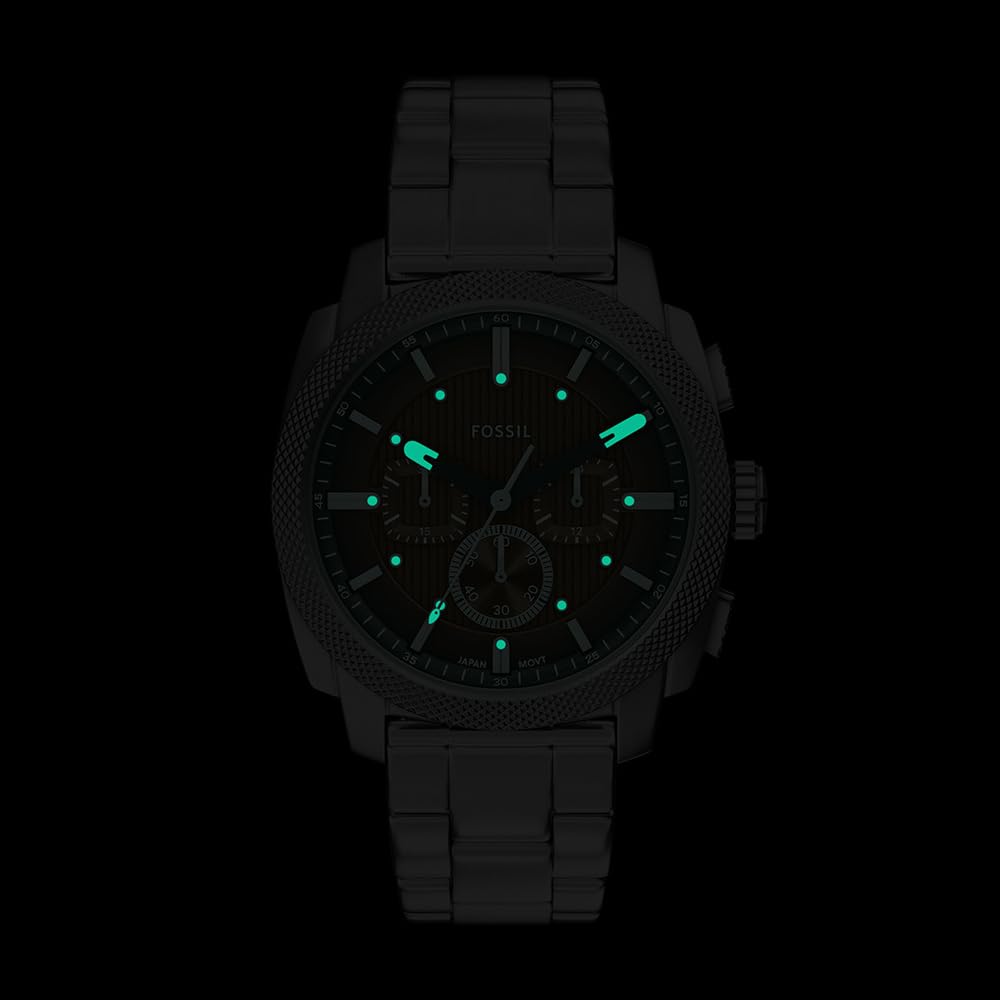 Fossil Men's Watch, Machine Stainless Steel Chronograph Watch for Men