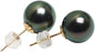 NONNYL Gifts for Wife Anniversary 18K Gold Pearl Stud Earrings for Women- Genuine Handpicked Nature Tahitian Black Pearls Earring- Birthday Christmas Mothers Day Valentine's Day Jewelry Gifts