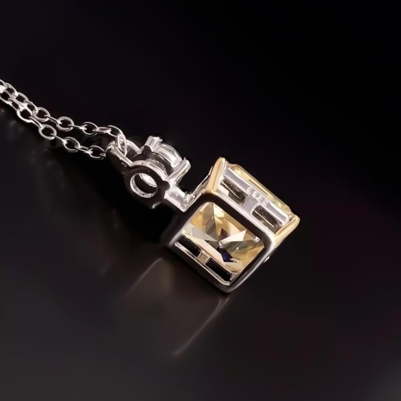 REAL-GEMS 5.00 Ct Natural Champagne Diamond Pendant Necklace for Women Handmade Sterling Silver Certified Jewelry Without Chain Solitaire Style Fine Jewelry Piece