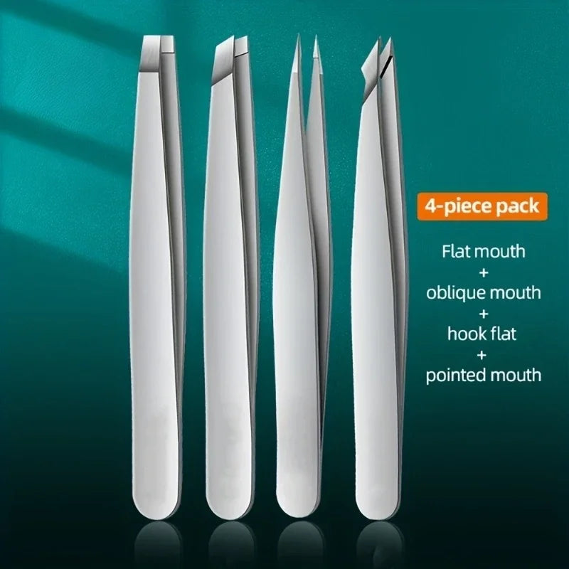 1/4pcs Set Professional Eyebrow Hair Removal Splinter Tweezers Set Perfect For Very Effortless and Relaxed to Remove