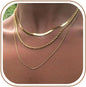 3PCS Gold Necklaces for Women,Chunky Statement Gold Plated Necklace Stack Layered Sterling Silver Herringbone Chains for Women Dainty Trendy Silver Chains Stacked Jewelry Gifts