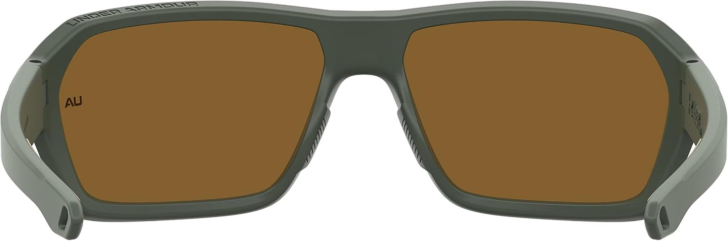 UA Recon Square Sunglasses, Baroque Green Frame w/ Polarized Brown HC Lenses (1374558)
