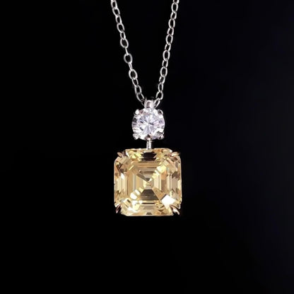 REAL-GEMS 5.00 Ct Natural Champagne Diamond Pendant Necklace for Women Handmade Sterling Silver Certified Jewelry Without Chain Solitaire Style Fine Jewelry Piece