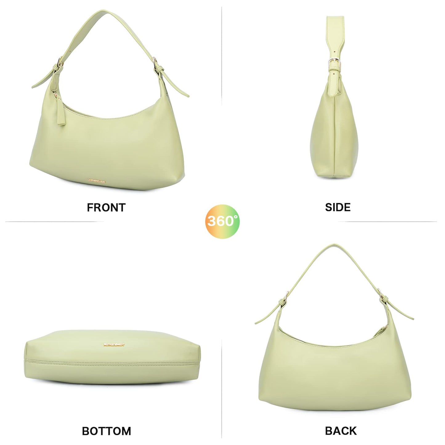 Montana West MEDIUM Shoulder Purses for Women Crescent Hobo Bags Trendy Purses