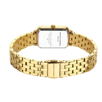 Roberto Marino RM1982 Women’s Luxury Watch Rectangular Gold – Japanese Quartz Movement, Vintage Stainless Steel Design, Silver Dial, Elegant Dress Timepiece, 3ATM Water Resistant – Reloj para Mujer