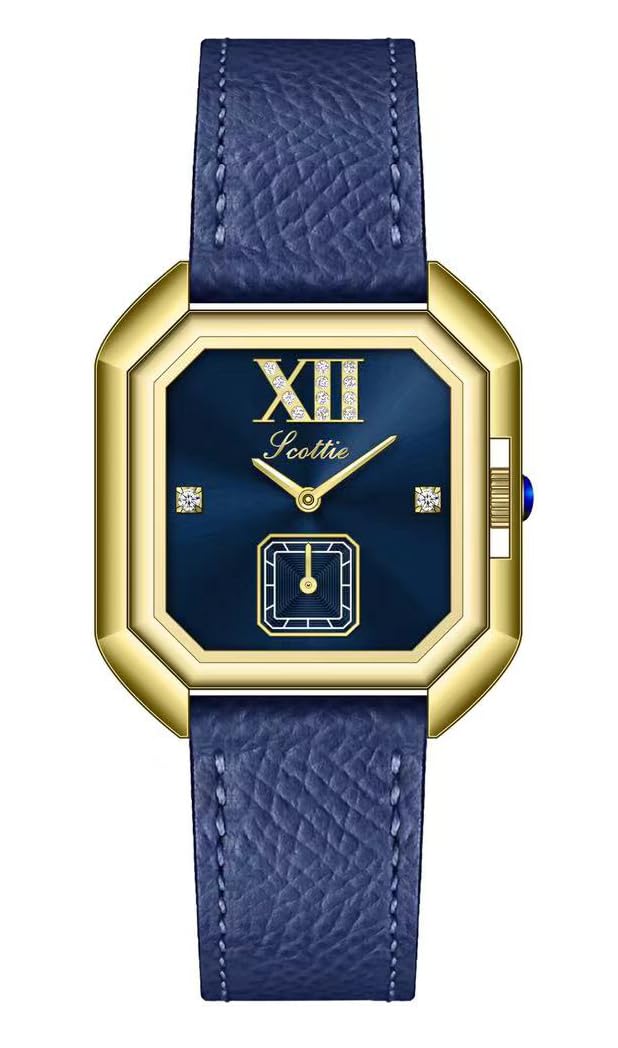 LOREO Luxury Dress Women's Leather Watch Square Dial Diamond Lady's Waterproof Elegant Analog Quartz Bracelet Watch