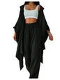 SOLY HUX Women's 2 Piece Linen Sets Hooded Kimono Cardigan High Waist Pants | Boho, Wide Leg, Elastic Waisted, Casual, Flowy, 2 Piece Outfits