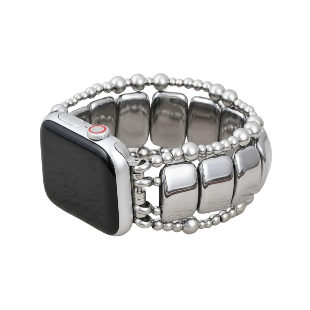 Cape Diablo Handmade Gemstone Watch Band for Women Compatible with Apple Watch 38mm 40mm 41mm 42mm 44mm 45mm, Boho Stretchable Strap Fits for iWatch Series 11/10/9/8/7/6/5/4/3/2/1 SE 3/2/1