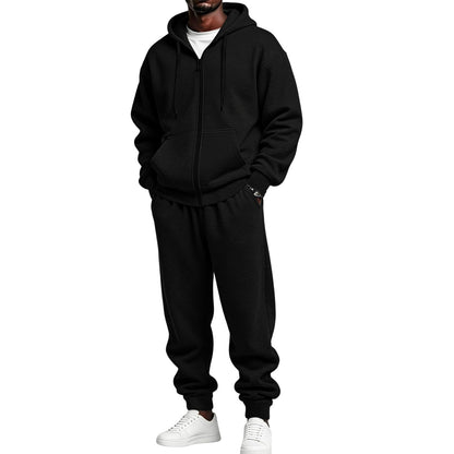 Jogger Sweatpants Matching Outfit For Men 2 Piece Sweat Suits Full Zip Up Hooded Tracksuit Soft Fleece Set