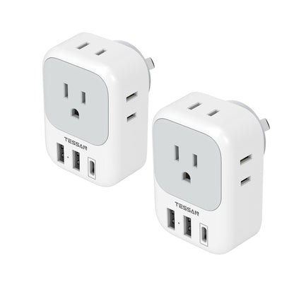 TESSAN 2 Pack European Travel Plug Adapter, Europe Power Converter
