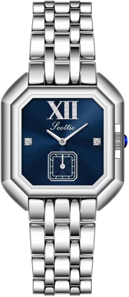 LOREO Luxury Dress Women's Leather Watch Square Dial Diamond Lady's Waterproof Elegant Analog Quartz Bracelet Watch