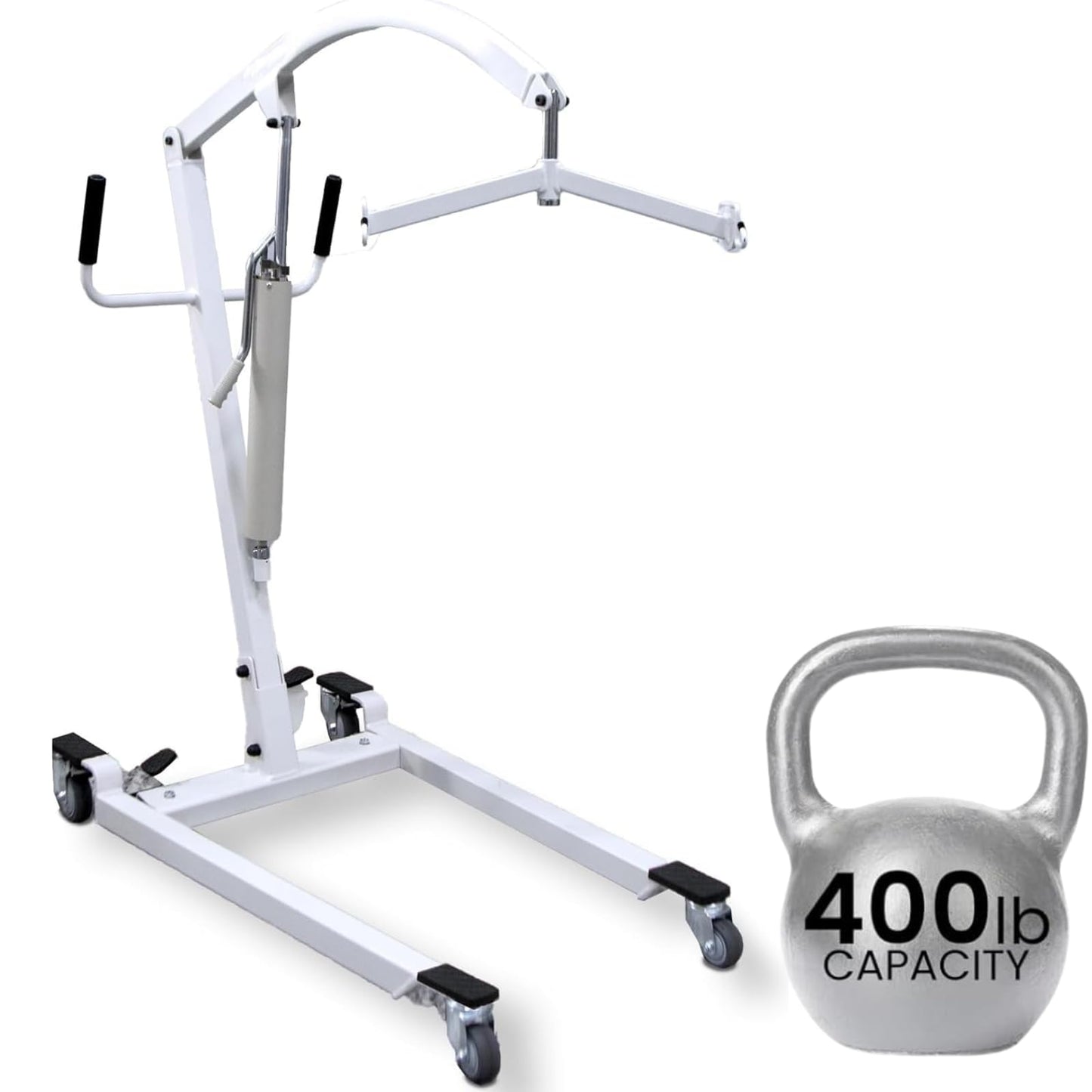 Vive Hydraulic Patient Lift for Home Use with Sling - Portable, Medical Patient Transfer Lift System - Sit to Stand Lift Assist for Elderly - Floor & Fall Elderly Lift - for Car, Wheelchair & Bed