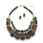 Bohemian style Multi -color Exaggerated bead Three floors necklace for Women's and girls gifts