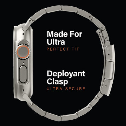 KORDIZ Titanium Watch Band T01 Max - Fits Apple Watch ULTRA 3 & ULTRA 2/1 (49mm) - Adjustable Titanium Apple Watch Band with Secure Clasp - Premium Color Matching Band (T01 Max | ULTRA Silver)