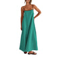 Shy Velvet Women's 2026 Summer Linen Maxi Dress Contrast Spaghetti Strap Dress Backless Casual Party Beach Dresses
