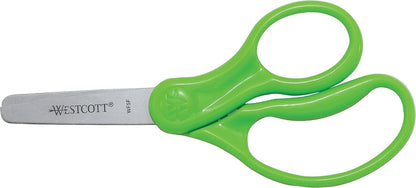 Westcott 16454 Right- and Left-Handed Scissors, Kids' Scissors, Back to School, Classroom Supplies, Ages 4-8, 5-Inch Blunt Tip, Assorted, 6 Pack