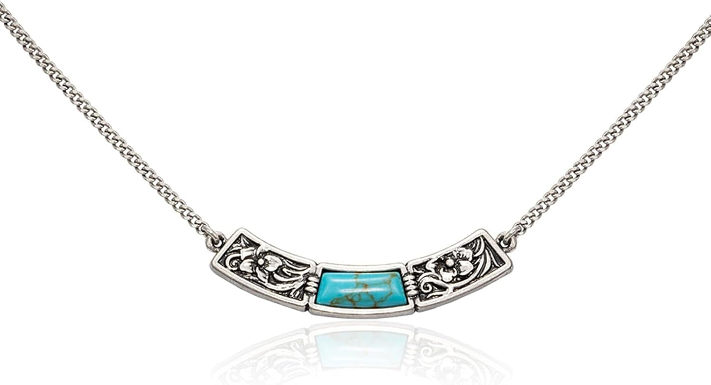 Wrangler Couture Turquoise Jewelry for Women, Western Jewelry Necklace | 14K Gold & Silver Plating, Silver Jewelry Necklace, Country Jewelry with Gift Box