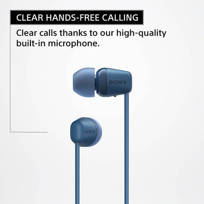 Sony WI-C100 Wireless in-Ear Bluetooth Headphones with Built-in Microphone, Black | Up to 25-Hr Battery, Sbc and Aac, Dsee, IPX4 Splash-Resistant, USB-C Charging, Built-in Mic, 20 G