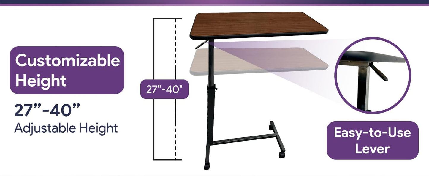 Electric Hospital Bed for Home Use - Includes Foam Mattress, Half Rails, Overbed Table - Medical Bed Set for Long Term Care - 36" x 80"