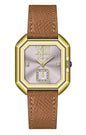 LOREO Luxury Dress Women's Leather Watch Square Dial Diamond Lady's Waterproof Elegant Analog Quartz Bracelet Watch