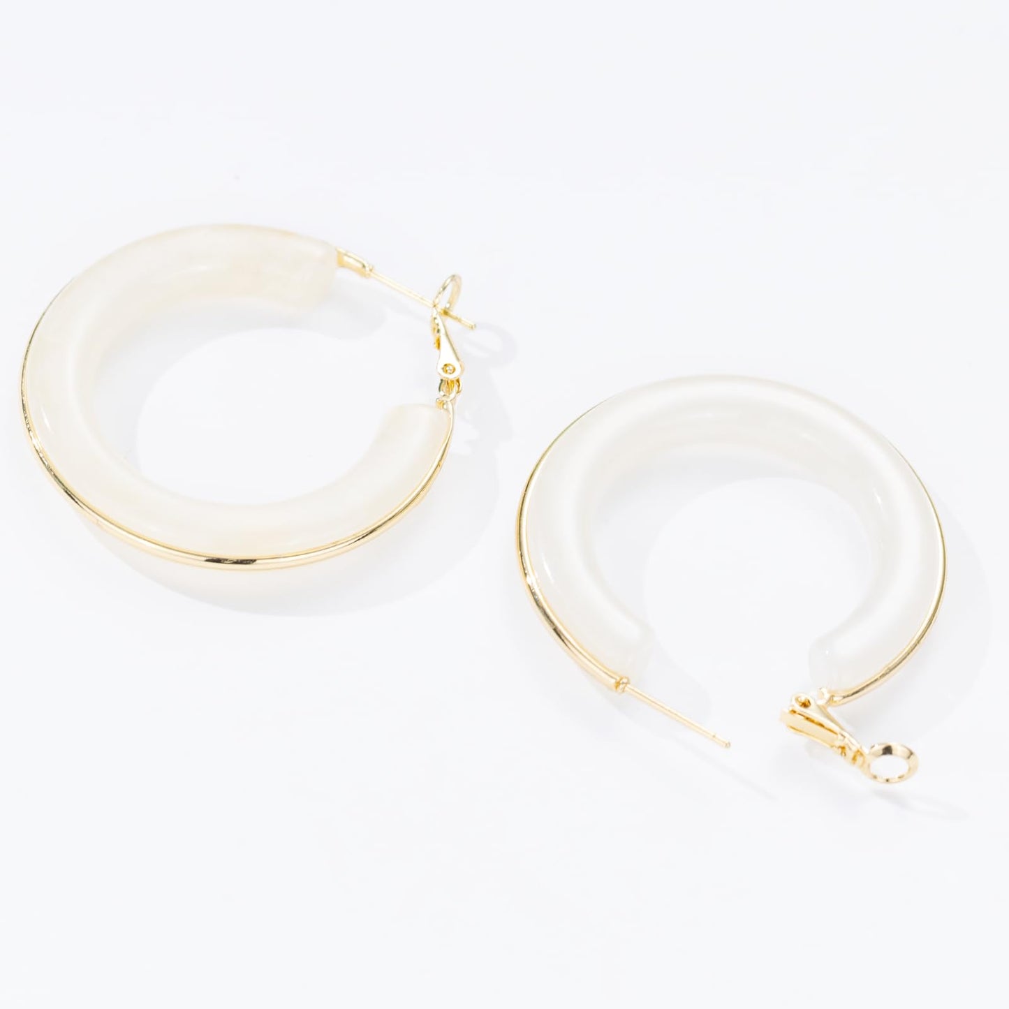 Chunky Gold Resin Hoop Earrings Leverback Statement Huggie Hoops Dangle Drop Dressy Earring Prom Festival Vacation Jewelry for Women