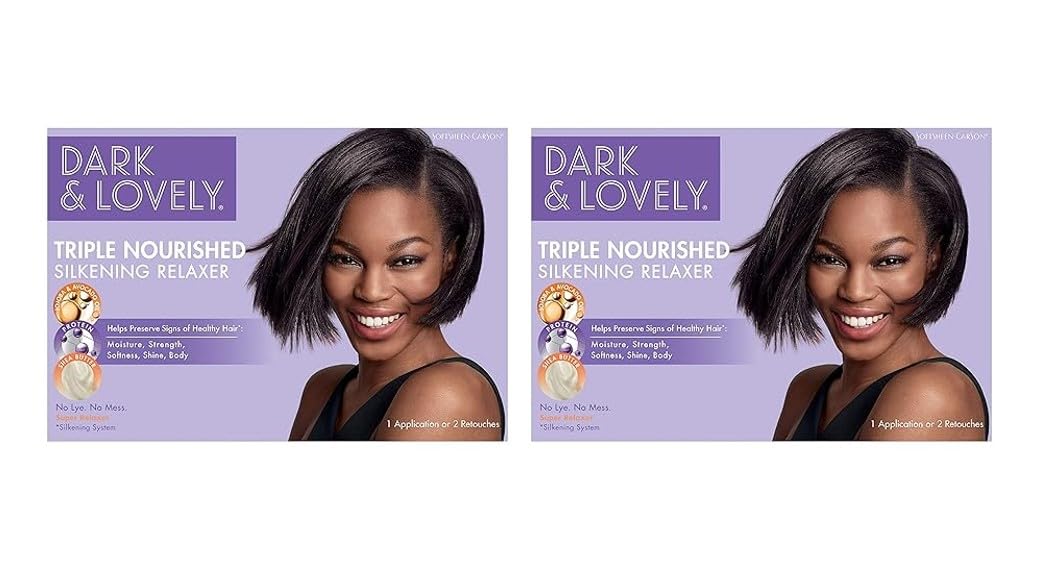 SoftSheen-Carson Dark and Lovely Triple Nourished Silkening Relaxer No-Lye Regular Strength with Shea Butter, Jojoba and Avocado Oils, Regular