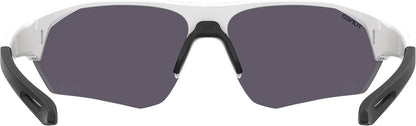 Under Armour Men's Playmaker Wrap Sunglasses, Matte White/Black, 72mm, 10mm
