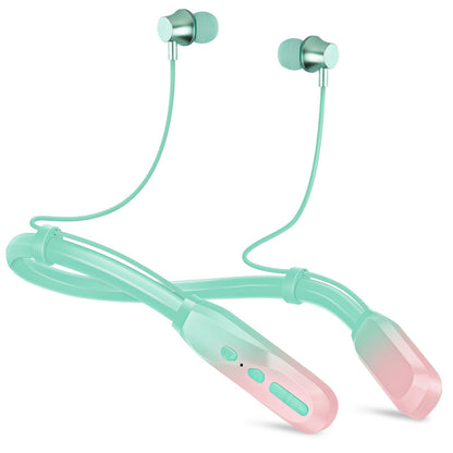 Lecefty Neckband Bluetooth Headphones, 200H Extra Long Playtime Wireless Stereo Neckband Earbuds with Microphone, Waterproof Balanced Armature Drivers in Ear Headset for Sports/Workout (Cyan Green)