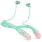 Lecefty Neckband Bluetooth Headphones, 200H Extra Long Playtime Wireless Stereo Neckband Earbuds with Microphone, Waterproof Balanced Armature Drivers in Ear Headset for Sports/Workout (Cyan Green)
