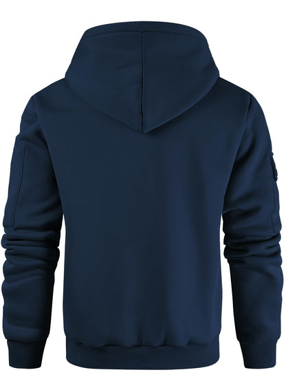 Leidowei Men's Hoodies Casual Pullover Hooded Sweatshirt Long Sleeve Quarter Zip Hoody Tops With Kangaroo Pocket