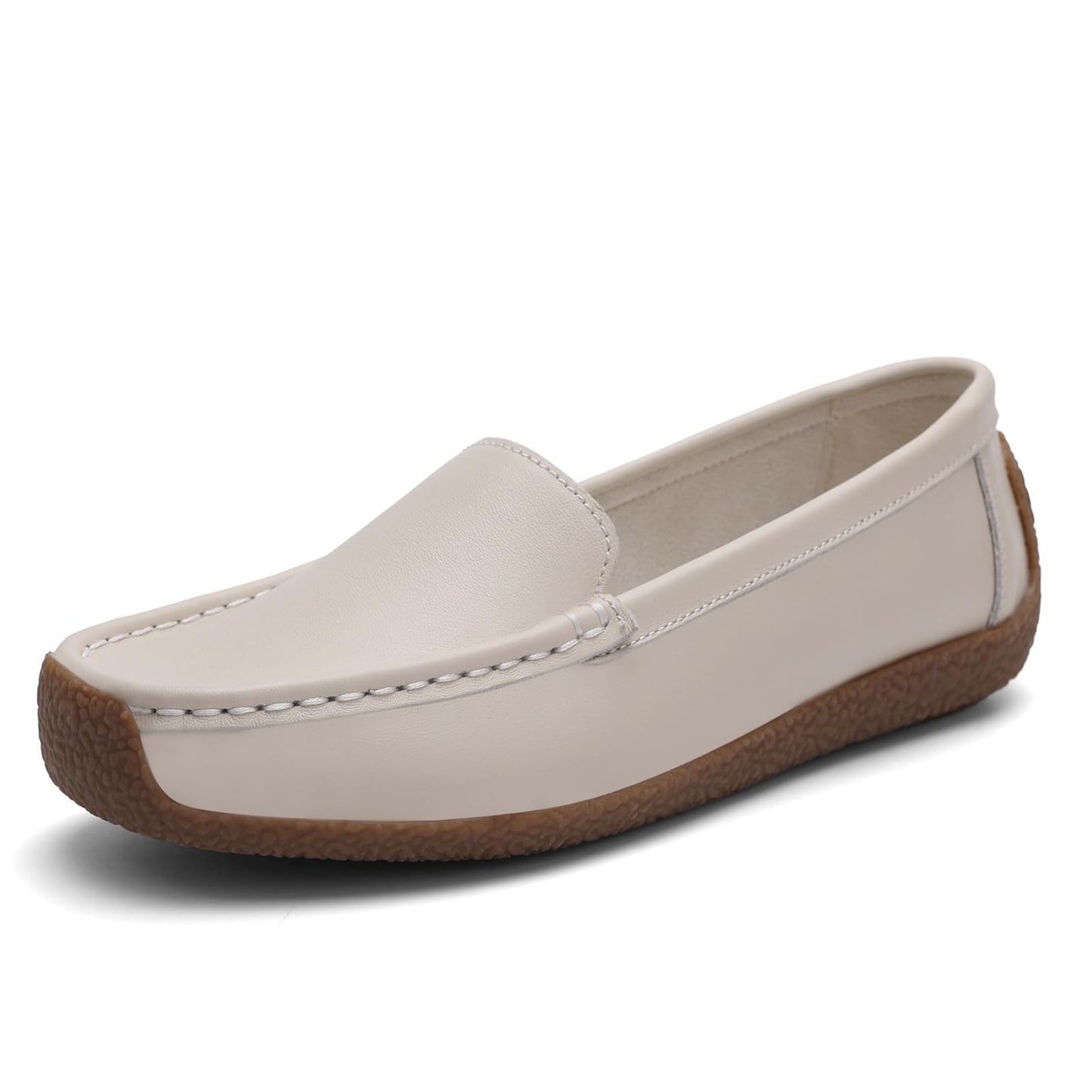 Women's Comfortable & Lightweight Leather Loafers Slip-Ons Driving Walking Mocs Boat Shoes Cute Business Casual Dress Shoes Work Flats for Women