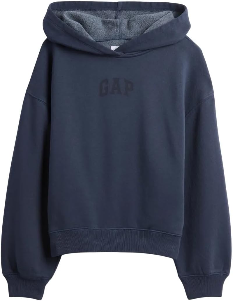 GAP Girls' Hi-lo Logo Pullover Hoodie