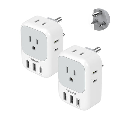 TESSAN 2 Pack European Travel Plug Adapter, Europe Power Converter